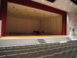 Inside the Metamora Township High School auditorium