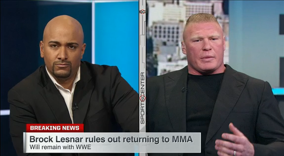 Brock Lesnar announces his retirement from MMA on ESPN