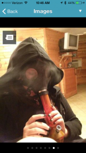 Check out this idiot on POF smoking a bong